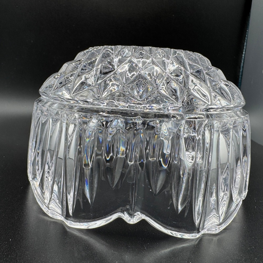 Pressed Glass Fairy Lamp Domed Shade Votive Candle Holder Clear Incl Dome & Base - Picture 8 of 12